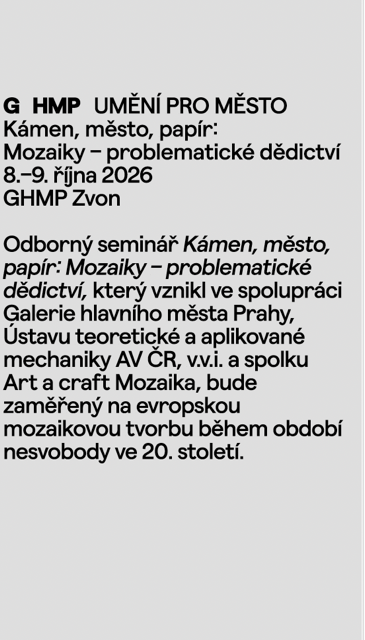 Konference v Domě u Kamenného zvonu 8. - 9. 10.