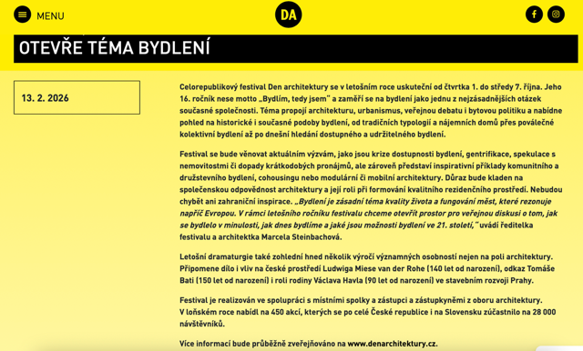 Pátek 2. 10. od 14:30 Komentovaná prohlídka Chanova - nejen mozaikového díla, s Annou Seykovou, Magdalenou Kracík Štorkánovou, Monikou Vajcovou a Pavlem Karousem https://www.denarchitektury.cz/bydlim-tedy-jsem-festival-den-architektury-letos-otevre-tema-bydleni/